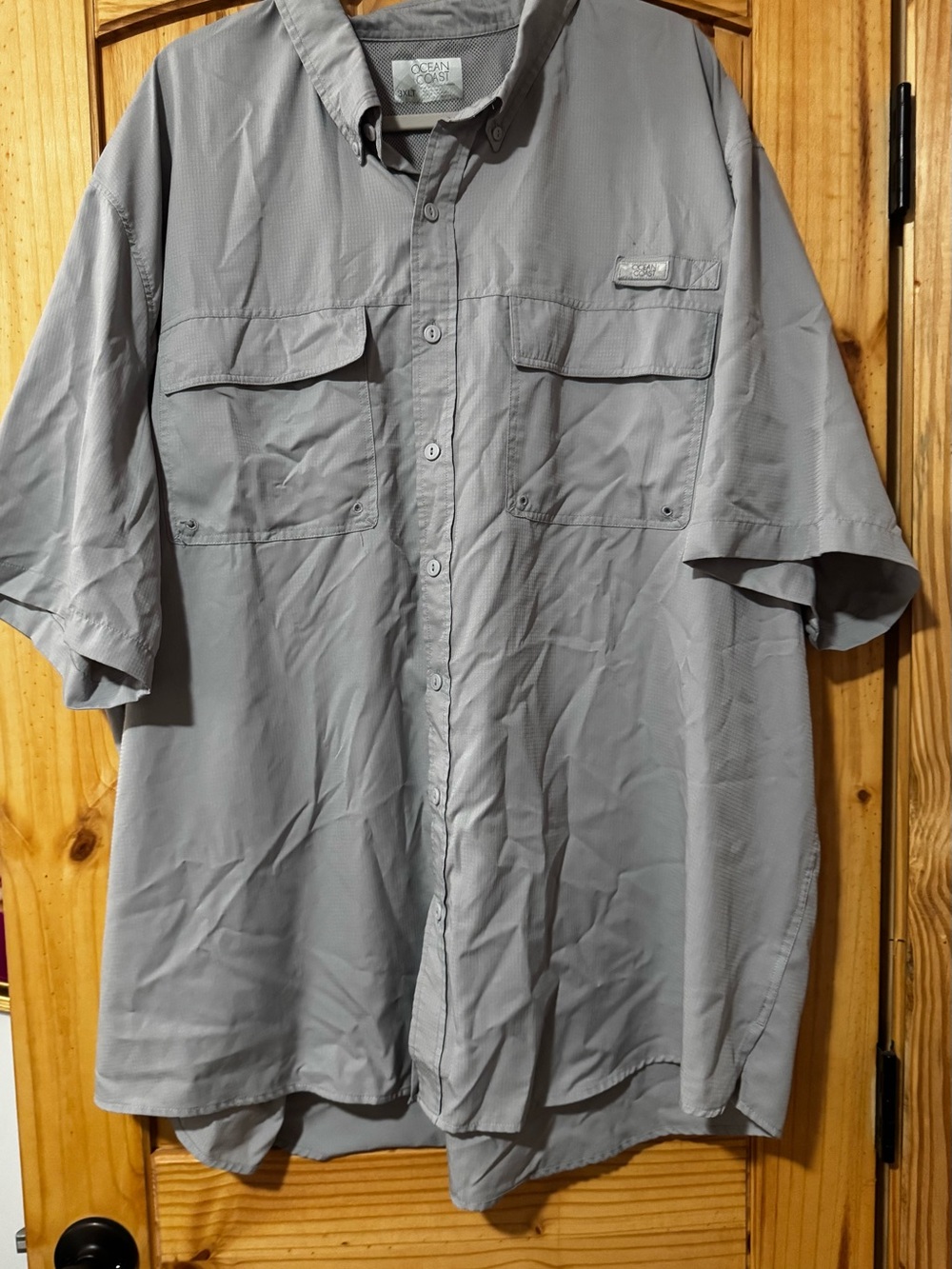 Ocean + Coast  Fishing Gray Short-Sleeve Button-Down Shirt